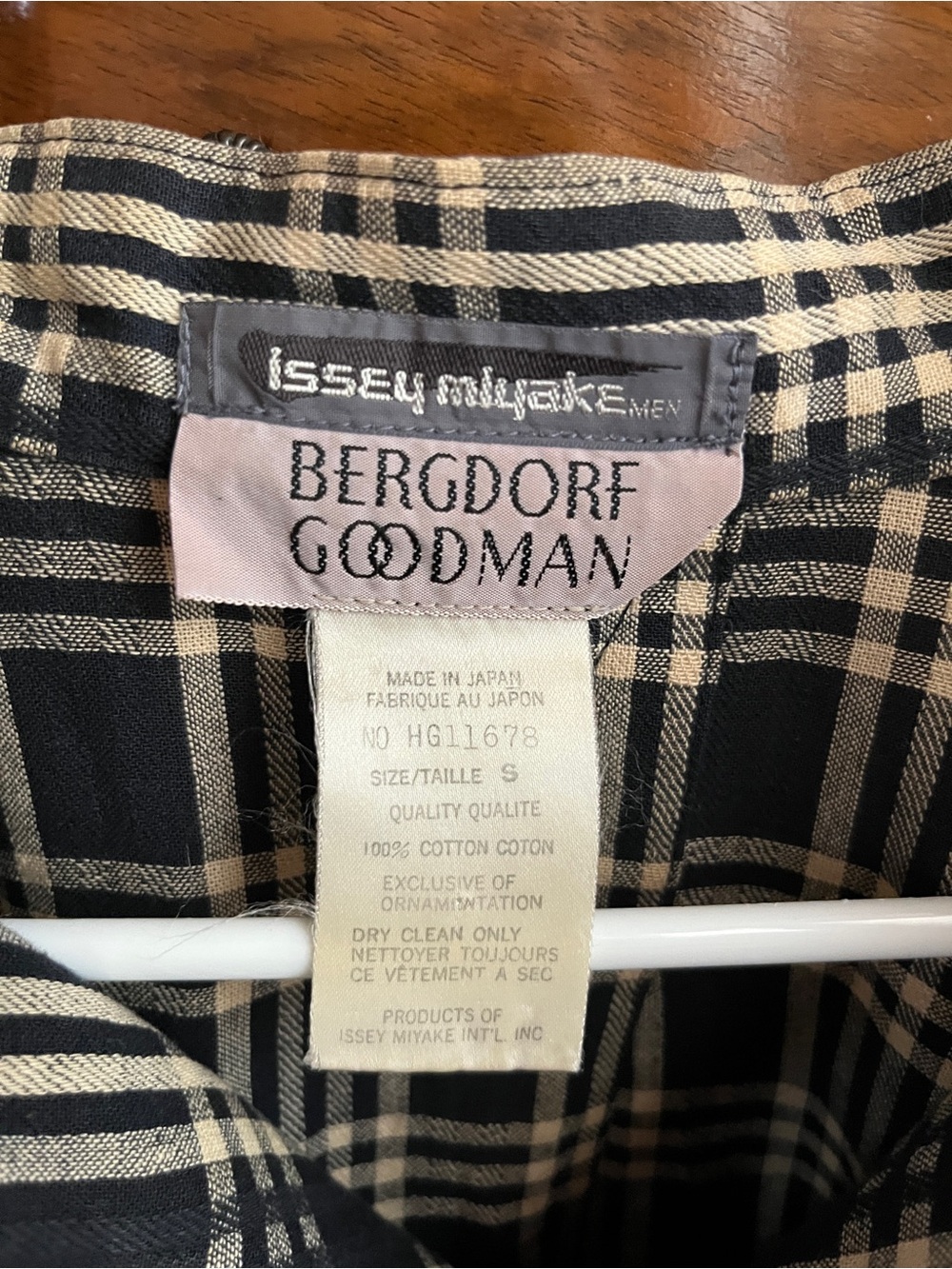 Rare Issey Miyake Navy and White Plaid Men’s Shirt - Casual Long Sleeve - Picture 2 of 6